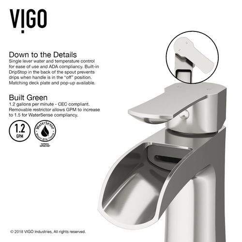 Main product image of Paloma Single Handle Bathroom Faucet (Brushed Nickel), VG01041BN