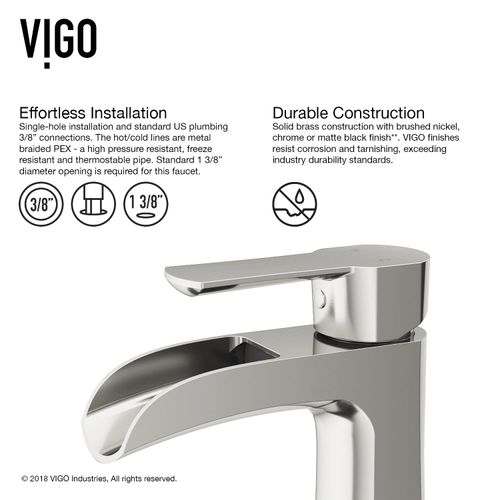 Main product image of Paloma Single Handle Bathroom Faucet (Brushed Nickel), VG01041BN