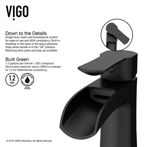 Main product image of Paloma Single Handle Bathroom Faucet (Matte Black), VG01041MB