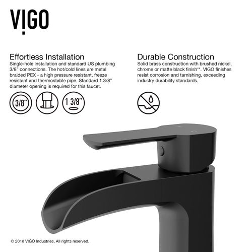 Main product image of Paloma Single Handle Bathroom Faucet (Matte Black), VG01041MB