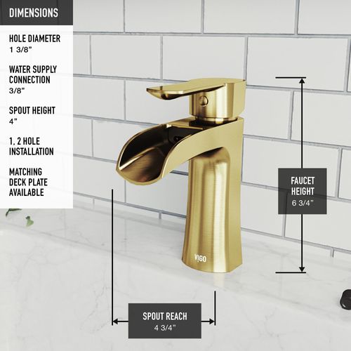Main product image of Paloma Single Handle Bathroom Faucet (Matte Brushed Gold), VG01041MG