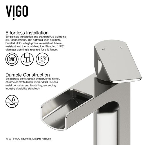 Main product image of Ileana Single Handle Bathroom Faucet (Brushed Nickel), VG01042BN