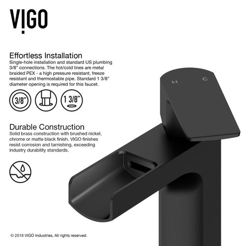 Main product image of Ileana Single Handle Bathroom Faucet (Matte Black), VG01042MB