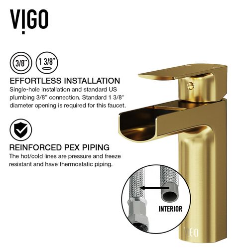 Main product image of Ileana Single Handle Bathroom Faucet (Matte Brushed Gold), VG01042MG