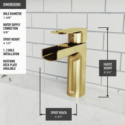 Main product image of Ileana Single Handle Bathroom Faucet (Matte Brushed Gold), VG01042MG