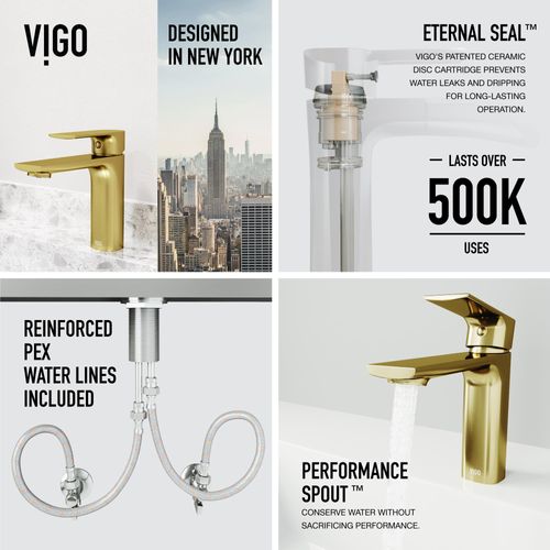 Main product image of Davidson Single Handle Bathroom Faucet (Matte Brushed Gold), VG01043MG