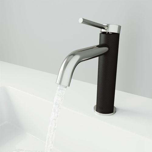Main product image of Madison Single Handle Bathroom Faucet (Brushed Nickel/Carbon Fiber), VG01044BN
