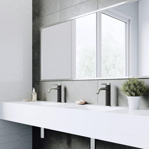 Main product image of Madison Single Handle Bathroom Faucet (Brushed Nickel/Carbon Fiber), VG01044BN