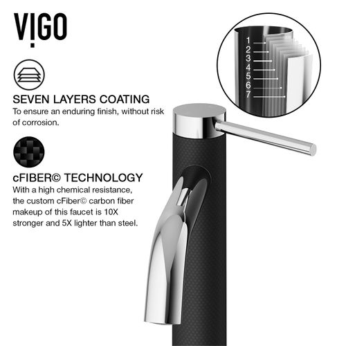 Main product image of Madison Single Handle Bathroom Faucet (Chrome/Carbon Fiber), VG01044CH