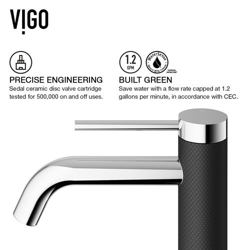 Main product image of Madison Single Handle Bathroom Faucet (Chrome/Carbon Fiber), VG01044CH