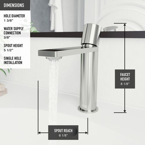 Main product image of Halsey Single Handle Bathroom Faucet (Brushed Nickel), VG01045BN