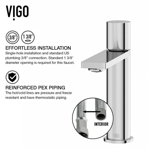 Main product image of Halsey Single Handle Bathroom Faucet (Chrome), VG01045CH