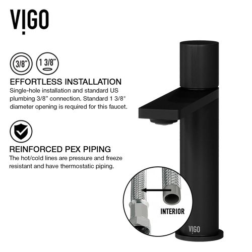 Main product image of Halsey Single Handle Bathroom Faucet (Matte Black), VG01045MB