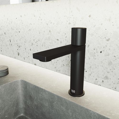 Main product image of Halsey Single Handle Bathroom Faucet (Matte Black), VG01045MB