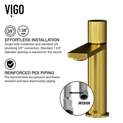 Main product image of Halsey Single Handle Bathroom Faucet (Matte Brushed Gold), VG01045MG