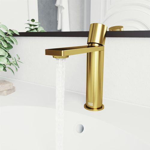 Main product image of Halsey Single Handle Bathroom Faucet (Matte Brushed Gold), VG01045MG
