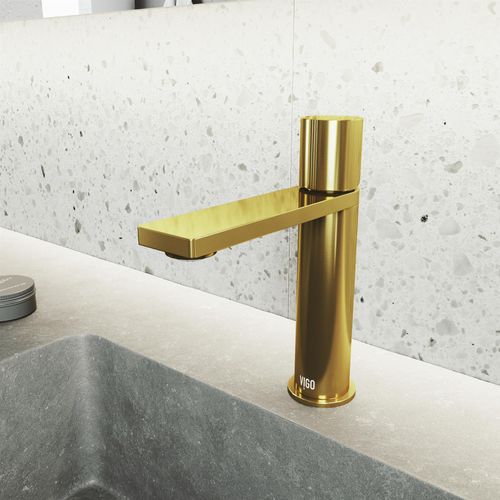 Main product image of Halsey Single Handle Bathroom Faucet (Matte Brushed Gold), VG01045MG