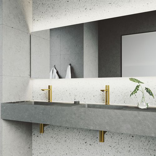 Main product image of Halsey Single Handle Bathroom Faucet (Matte Brushed Gold), VG01045MG