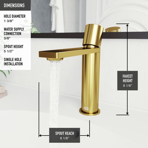 Main product image of Halsey Single Handle Bathroom Faucet (Matte Brushed Gold), VG01045MG