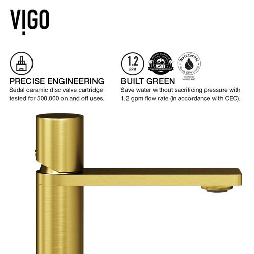 Main product image of Halsey Single Handle Bathroom Faucet (Matte Brushed Gold), VG01045MG