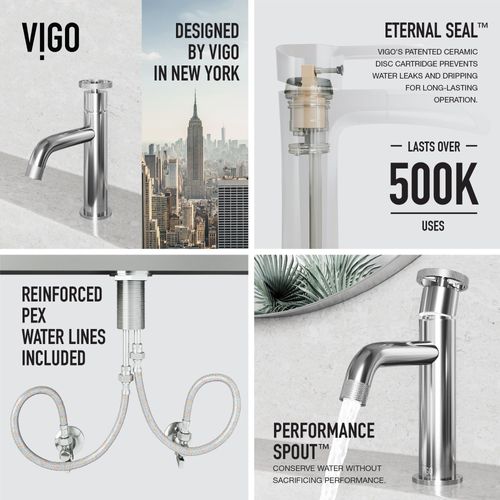 Main product image of Cass Single Handle Bathroom Faucet, Top-Mounted Handle (Chrome), VG01046CH