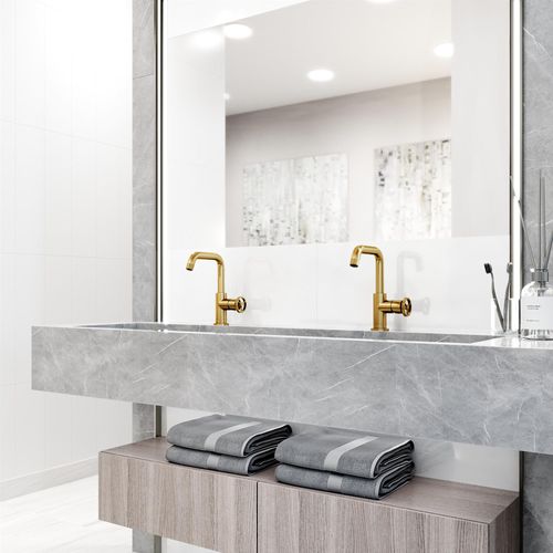 Main product image of Cass Single Handle Bathroom Faucet (Matte Brushed Gold), VG01047MG