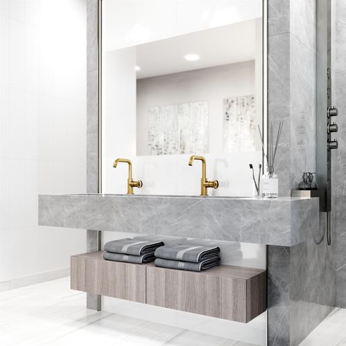 Main product image of Cass Single Handle Bathroom Faucet (Matte Brushed Gold), VG01047MG