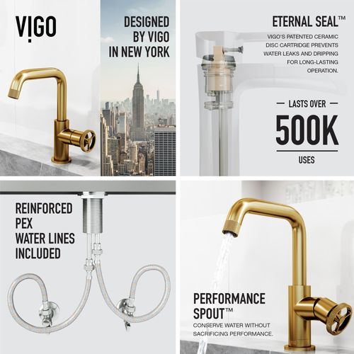 Main product image of Cass Single Handle Bathroom Faucet (Matte Brushed Gold), VG01047MG