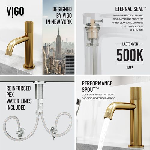 Main product image of Apollo Button Operated Bathroom Faucet (Matte Brushed Gold), VG01048MG