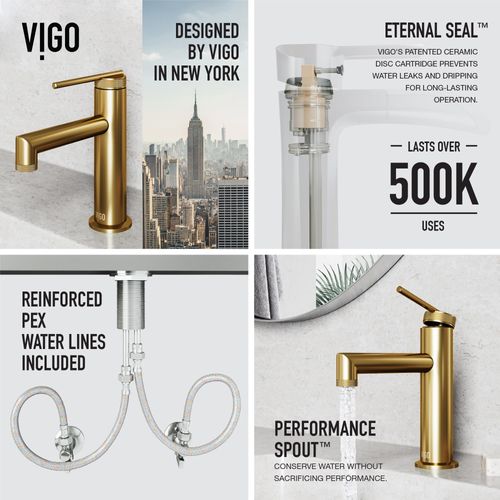 Main product image of Sterling Single Handle Bathroom Faucet (Matte Brushed Gold), VG01049MG