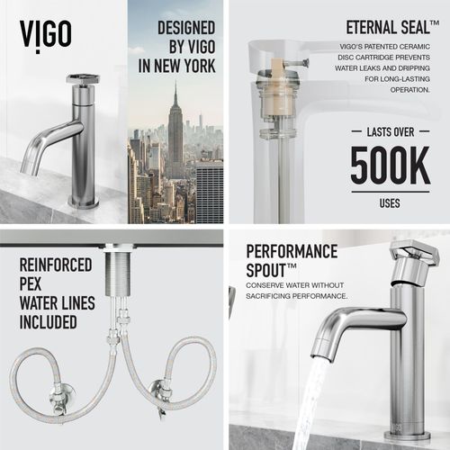 Main product image of Ruxton Single Handle Bathroom Faucet, Top-Mounted Handle (Brushed Nickel), VG01050BN
