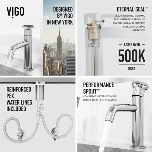 Main product image of Ruxton Single Handle Bathroom Faucet, Top-Mounted Handle (Chrome), VG01050CH