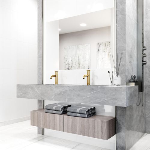 Main product image of Ruxton Single Handle Bathroom Faucet, Top-Mounted Handle (Matte Brushed Gold), VG01050MG