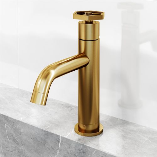 Main product image of Ruxton Single Handle Bathroom Faucet, Top-Mounted Handle (Matte Brushed Gold), VG01050MG