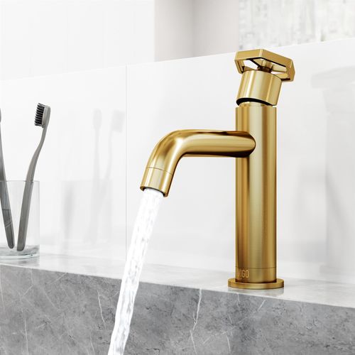 Main product image of Ruxton Single Handle Bathroom Faucet, Top-Mounted Handle (Matte Brushed Gold), VG01050MG
