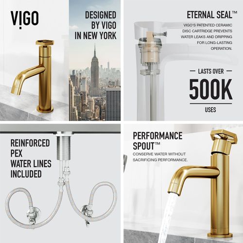 Main product image of Ruxton Single Handle Bathroom Faucet, Top-Mounted Handle (Matte Brushed Gold), VG01050MG