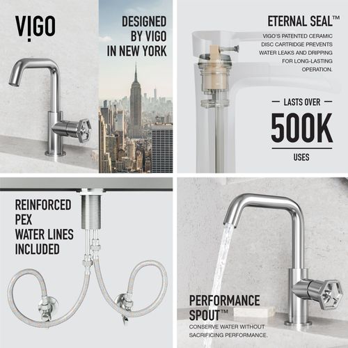 Main product image of Ruxton Single Handle Bathroom Faucet, Side-Mounted Handle (Brushed Nickel), VG01051BN
