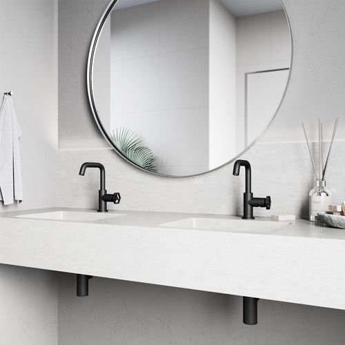 Main product image of Ruxton Single Handle Bathroom Faucet, Side-Mounted Handle (Matte Black), VG01051MB