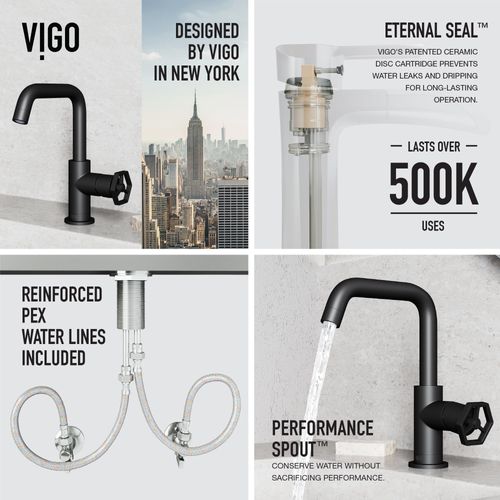 Main product image of Ruxton Single Handle Bathroom Faucet, Side-Mounted Handle (Matte Black), VG01051MB
