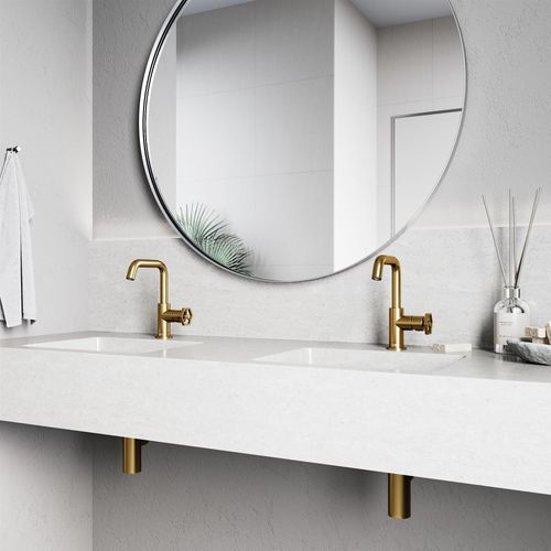 Main product image of Ruxton Single Handle Bathroom Faucet, Side-Mounted Handle (Matte Brushed Gold), VG01051MG