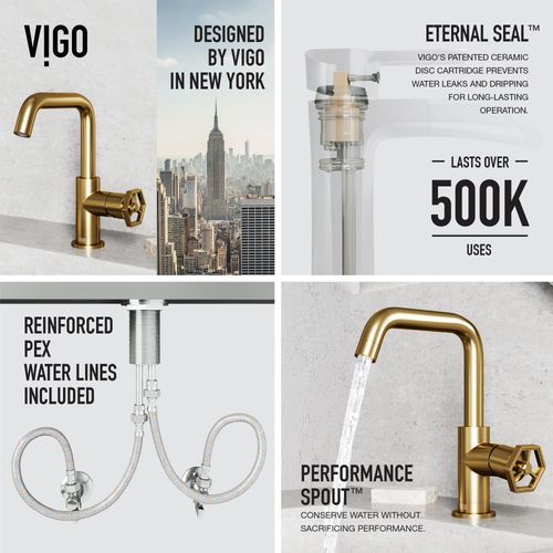 Main product image of Ruxton Single Handle Bathroom Faucet, Side-Mounted Handle (Matte Brushed Gold), VG01051MG