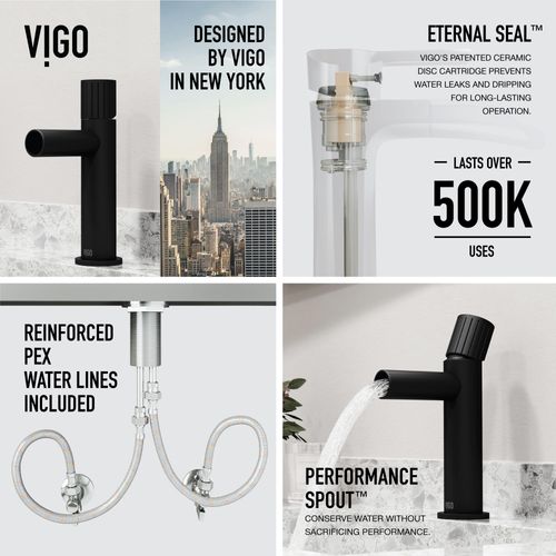 Main product image of Ashford Single Handle Bathroom Faucet (Matte Black), VG01052MB
