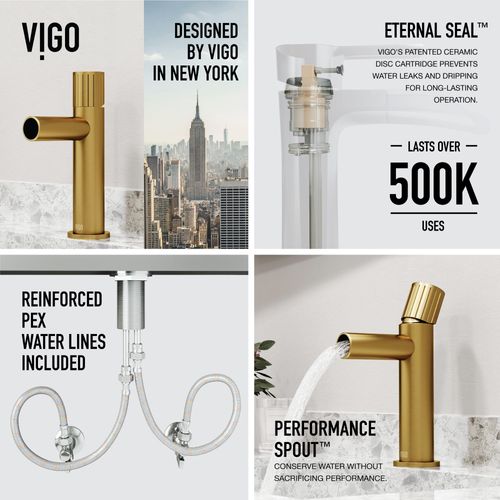 Main product image of Ashford Single Handle Bathroom Faucet (Matte Brushed Gold), VG01052MG