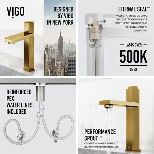 Main product image of Nova Single Handle Bathroom Faucet (Matte Brushed Gold), VG01053MG