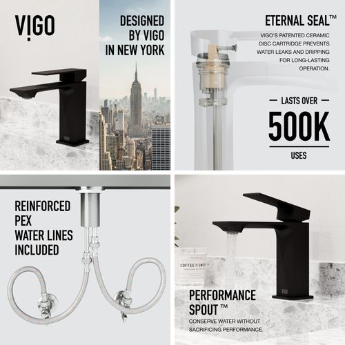 Main product image of Dunn Single Handle Bathroom Faucet (Matte Black), VG01054MB