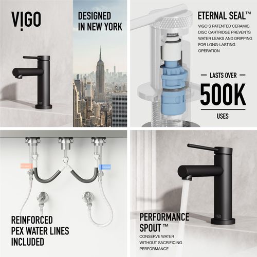 Main product image of Jewel Single Handle Bathroom Faucet (Matte Black), VG01055MB