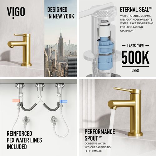 Main product image of Jewel Single Handle Bathroom Faucet (Matte Brushed Gold), VG01055MG