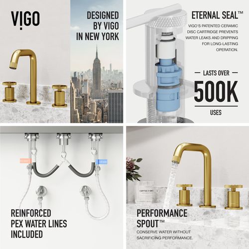 Main product image of Cass Two Handle Widespread Bathroom Faucet (Matte Brushed Gold), VG01301MG