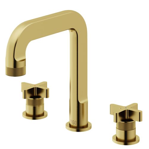 Main product image of Wythe Two Handle Widespread Bathroom Faucet, Cross-Shaped Handles (Matte Brushed Gold), VG01302MG
