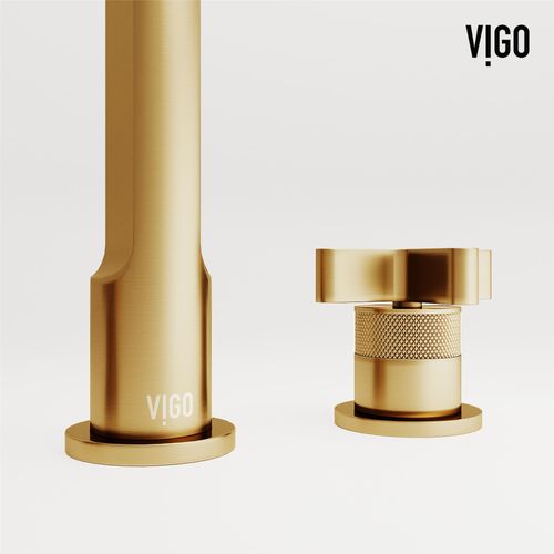 Main product image of Wythe Two Handle Widespread Bathroom Faucet, Cross-Shaped Handles (Matte Brushed Gold), VG01302MG